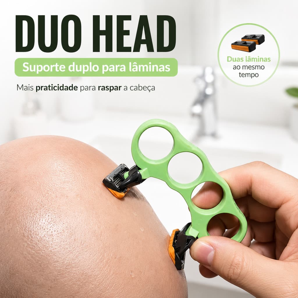 Barbeador Duplo DUO HEAD Para Raspar Cabeça | Mach3 Fusion5 | Cabeça Lisa Rápido | Modelo Copa | Máquina Careca | Gilete