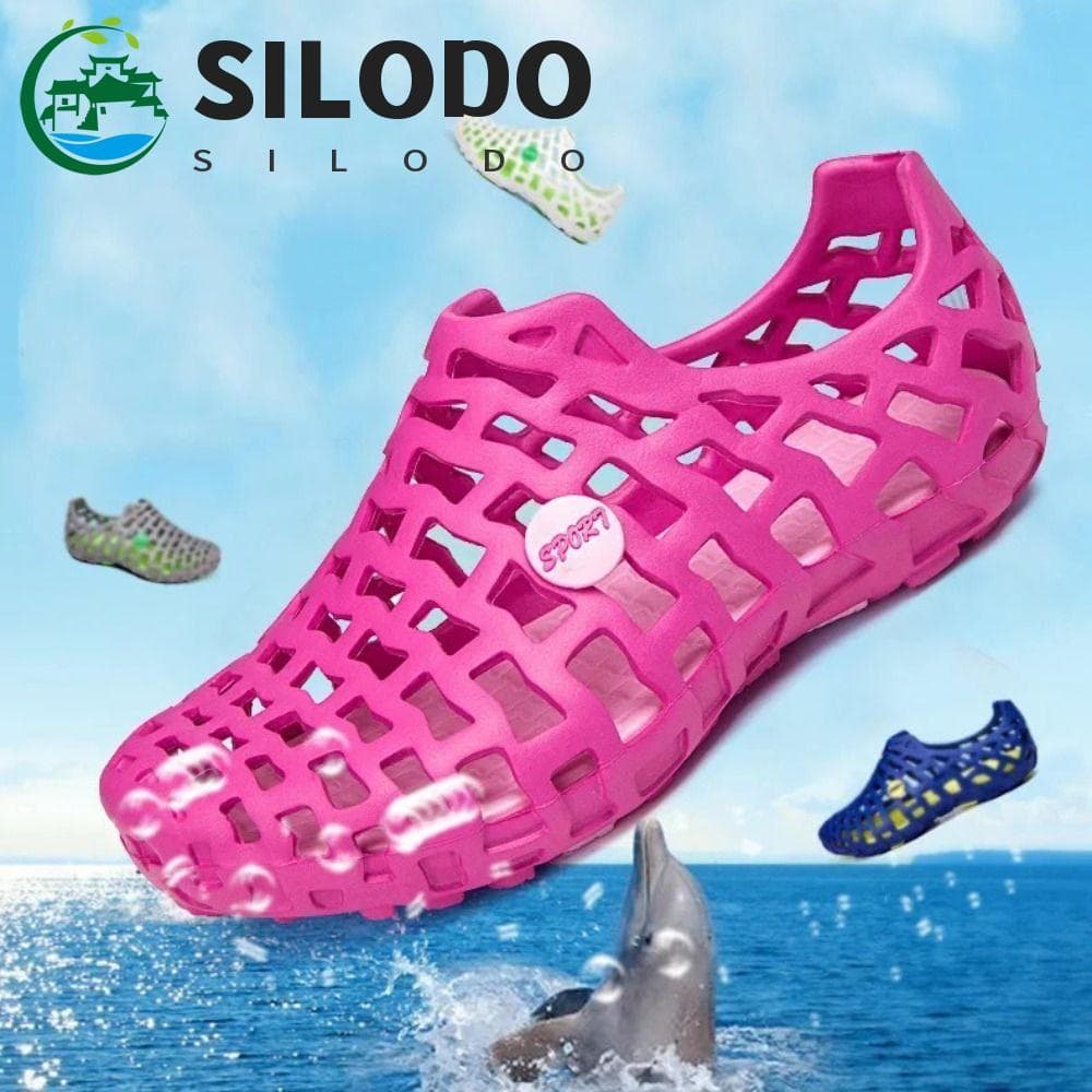 Sapatos Masculinos SILODO , Sandálias Femininas Unissex Vazadas , Chinelos De Praia Leves E Respiráveis Para Lazer , Via