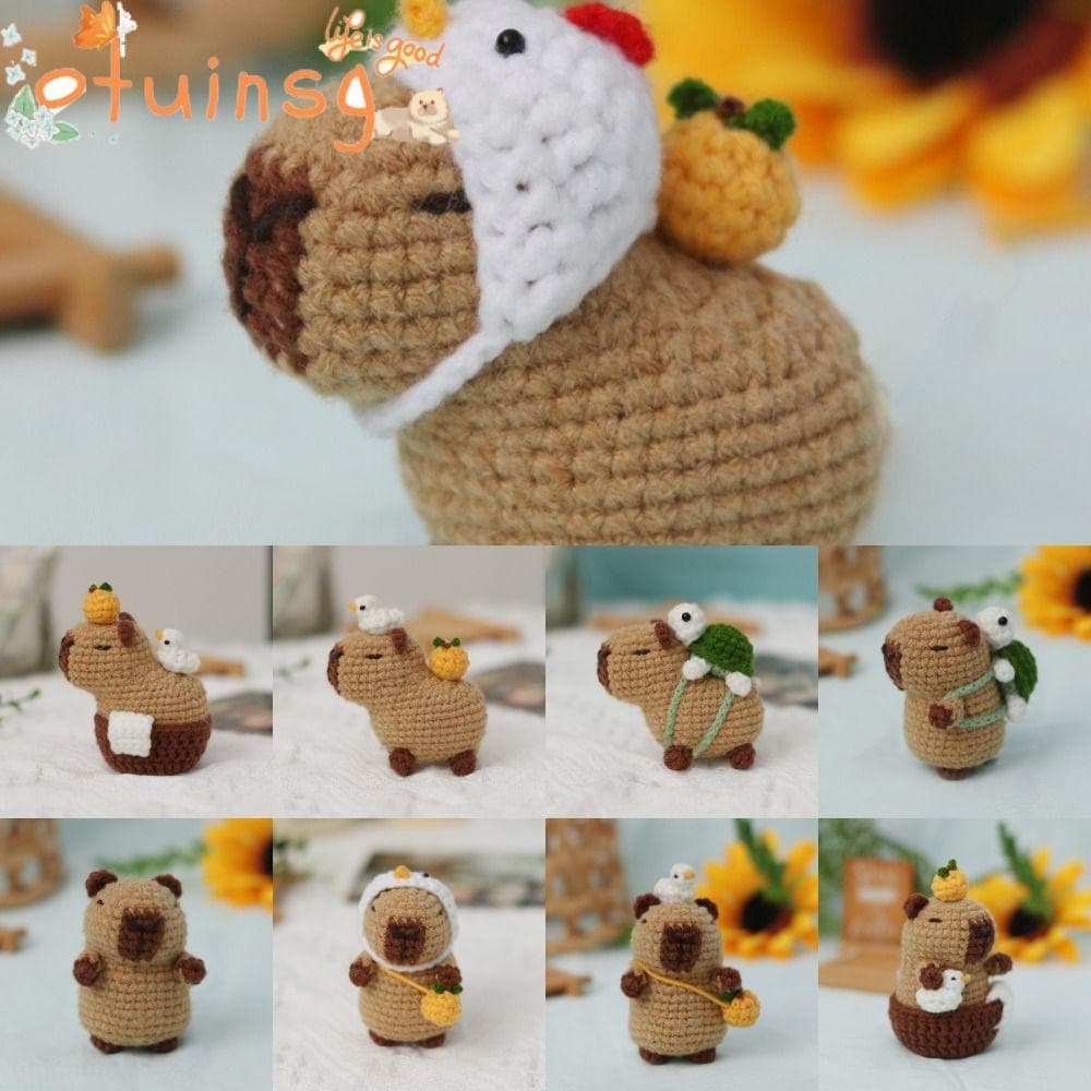 Kit De Crochê DIY OTUINSG Capivara , Com Ganchos Pelúcia Para Iniciantes