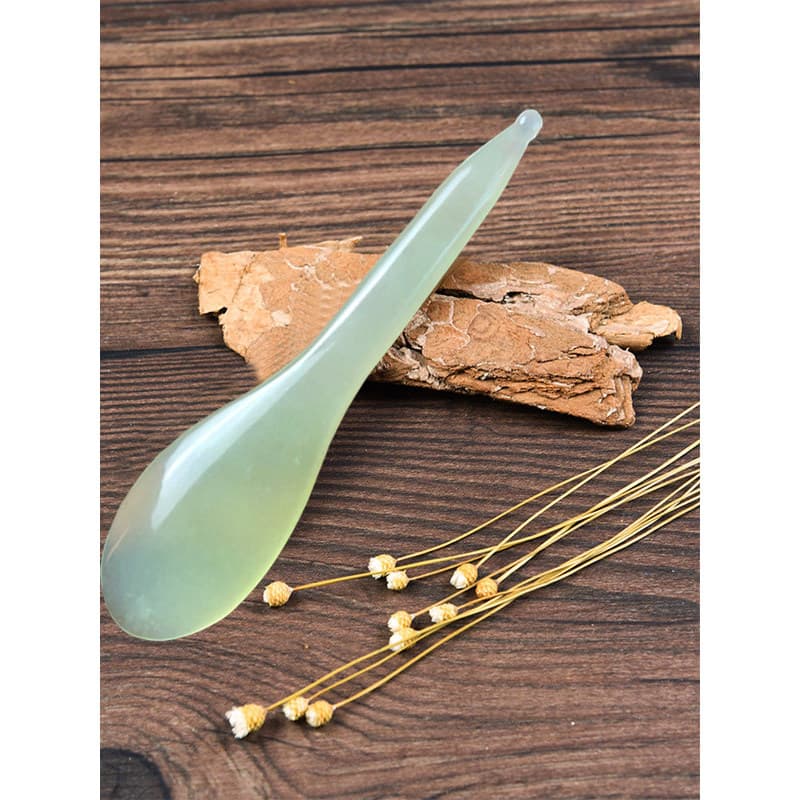 Vara de tendão facial Jade Natural placa de raspagem facial beleza óleo essencial acuponto meridiano vara pé olho massag