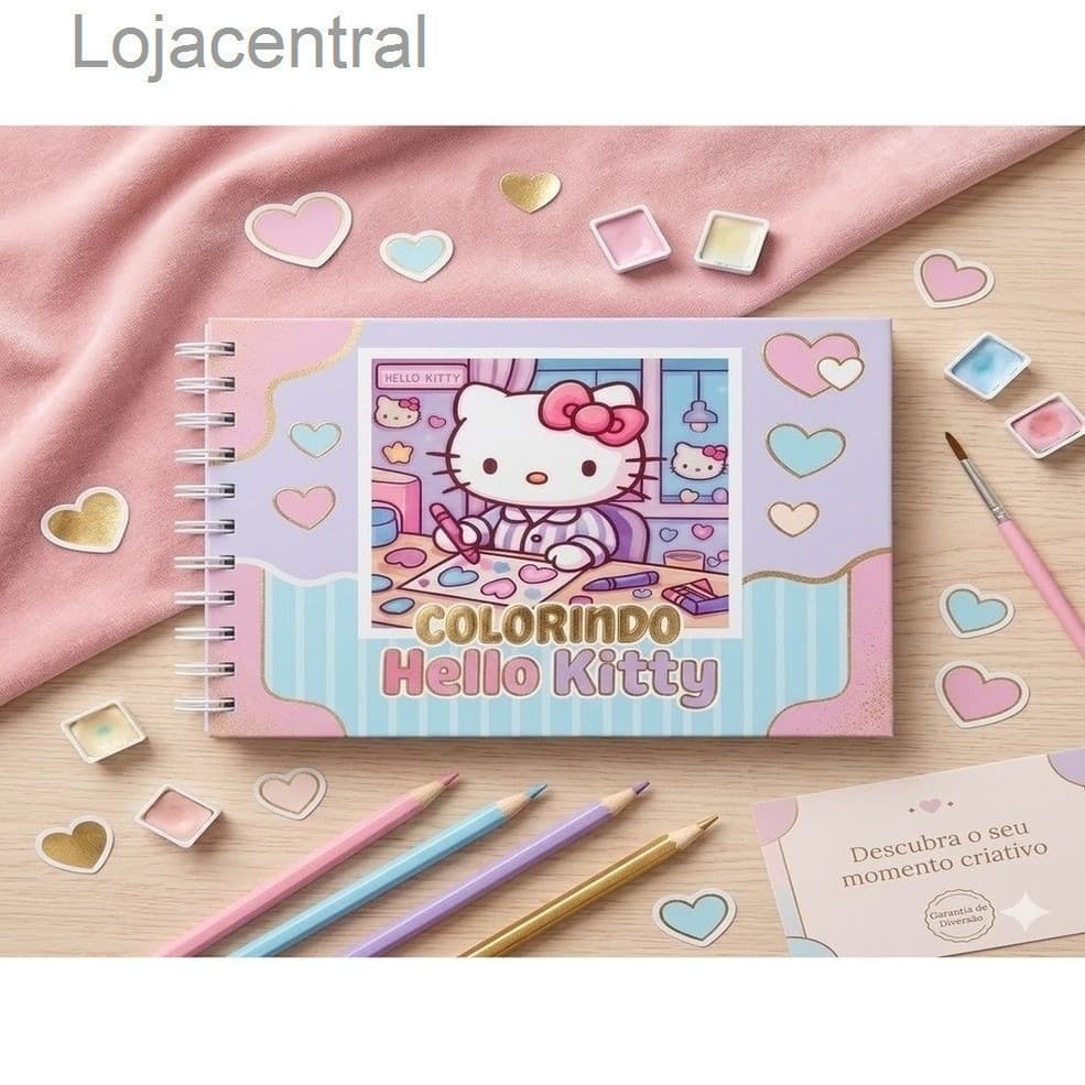 Livro de Colorir Hello Kitty Infantil – 47 Desenhos para Pintar | Espiral com Ilustrações Exclusivas