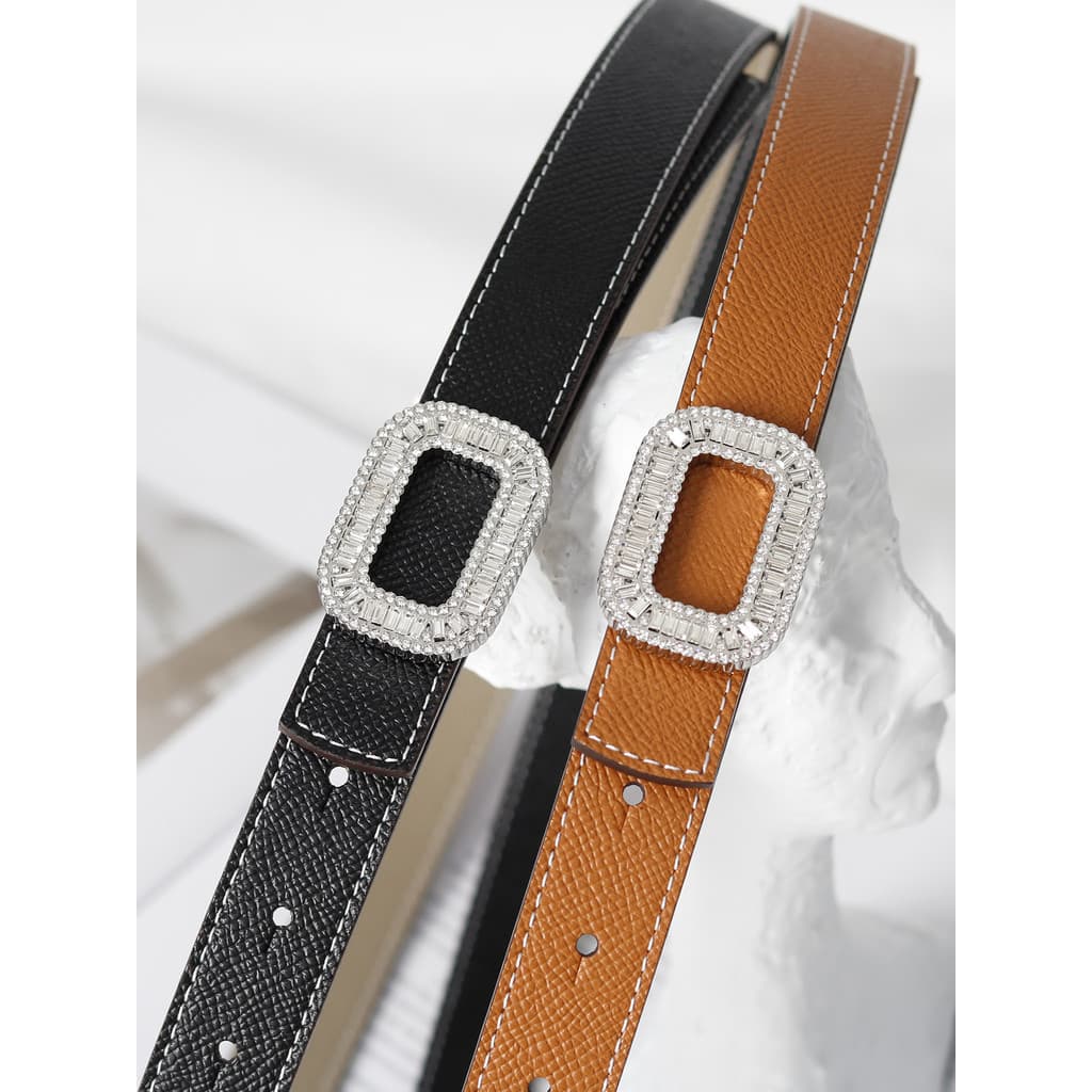 Nicho cinto feminino couro strass cinto All-Match ins na moda decoração combinando vestido de cintura estreita Jeans cin