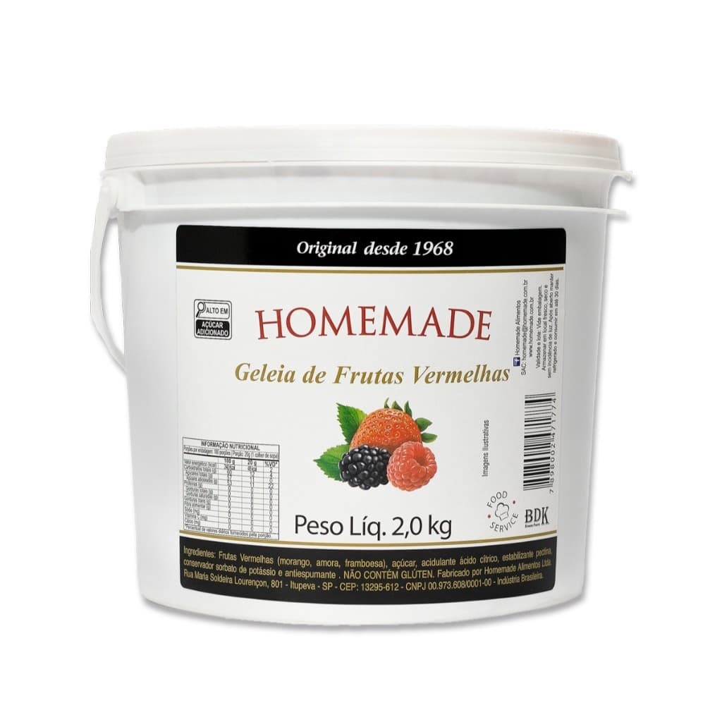 Geleia Frutas Vermelhas Homemade Balde 2kg