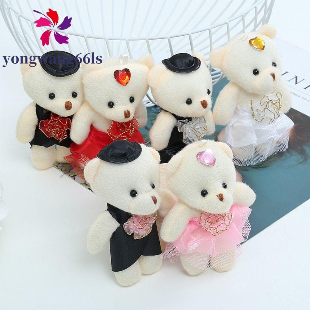 YONGWANG 12 Unidades/Saco Brinquedos De Espuma De Pelúcia De Urso , Boneca Animal , Mini Buquê De Flores Desenho Animado