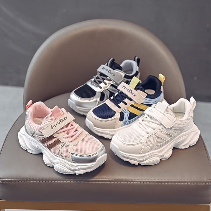 2025 novo estilo meninos sapatos esportivos malha dupla respirável resistente ao desgaste pai sapatos meninas antiderrap