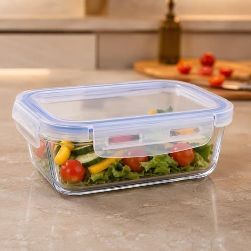 Pote Hermetico Vidro Retangular Tampa Plastico 640ml Conservacao Alimentos Organizador Cozinha