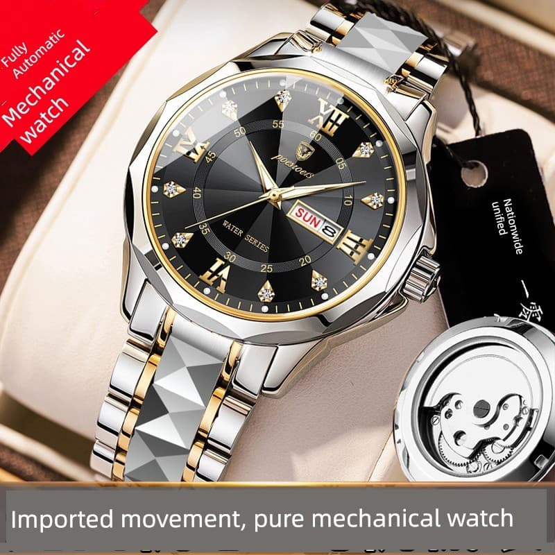 relogio masculino Top dez marcas relógio suíço masculino totalmente automático relógio mecânico puro pulseira de aço de