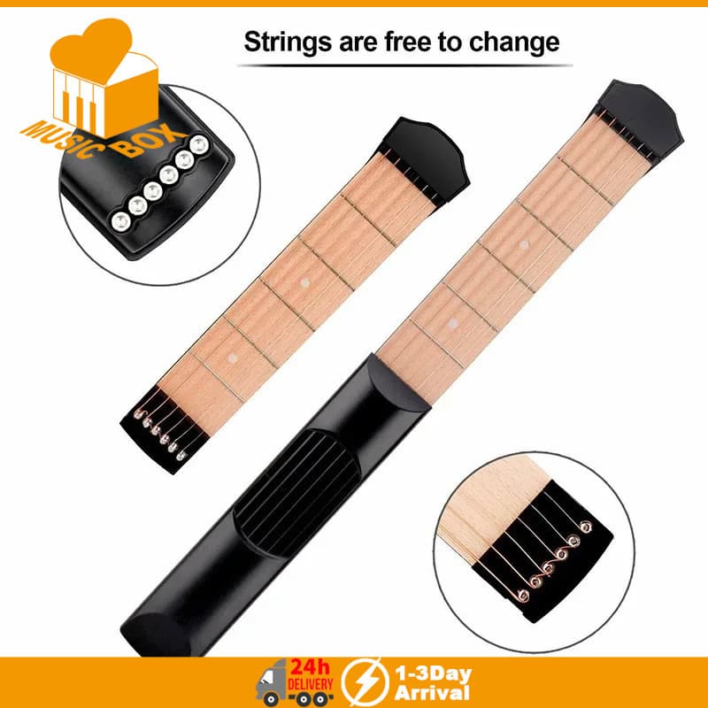 Mão Direita 6 Cordas Bolso Guitarra Pescoço Ferramenta De Prática Para Iniciantes Ukulele Musical