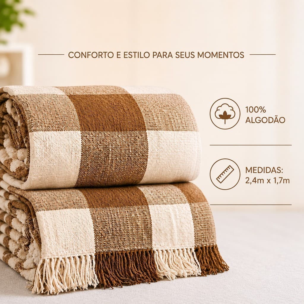 Manta protetora Sofá King ate 3,00X2,25m Gigante 100% Algodão | Decorativa Luxo | Capa Protetora e Elegante