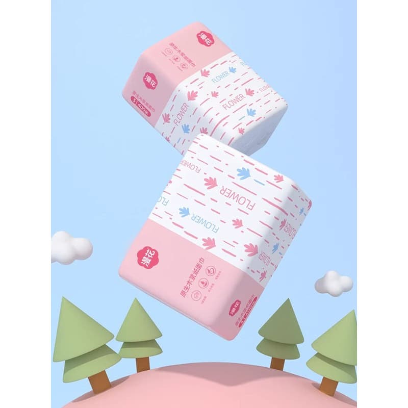 Flor difusa 5 camadas espessada 400 Plus Volume embalagem guardanapo de papel Extra grande absorção de água forte macio