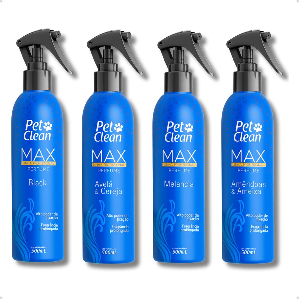Perfume Colônia Premium Linha Max Pet Shop para Cachorro e Gato 500 ml Pet Clean - Variação