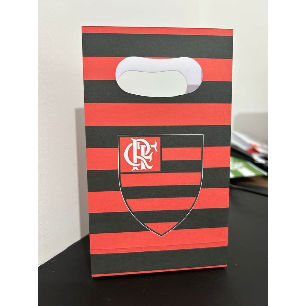 Sacola de festa  flamengo 17x10x4cm Bolsa Festa Lembrancinha Surpresa
