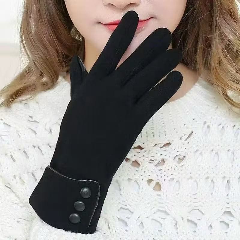 2026 novas luvas femininas de outono e inverno de veludo quente e à prova de frio com tela sensível ao toque
