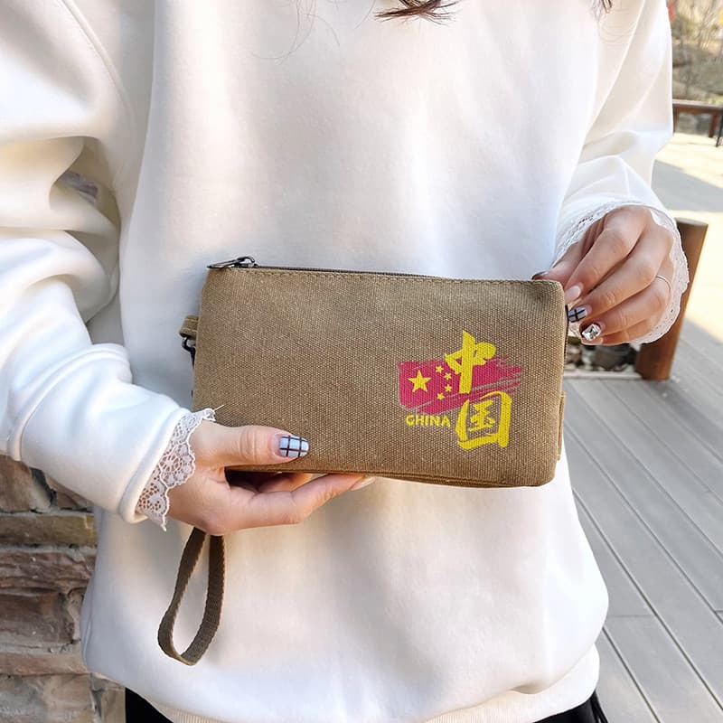 Novo saco do telefone móvel masculino pequena carteira longa moeda bolsa Casual lona embreagem mudança chave pequeno sac