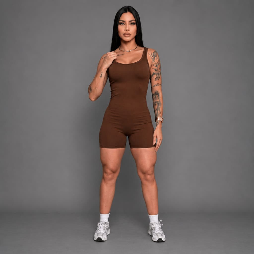 Macaquinho Feminino Fitness Treino Corrida Academia Suplex Academia Yoga Gringa Look Confortável