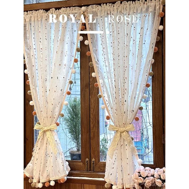 Cortina de linho de algodão com feijão gelatinoso, cortina de porta dopamina para crianças, estilo princesa, quarto de m