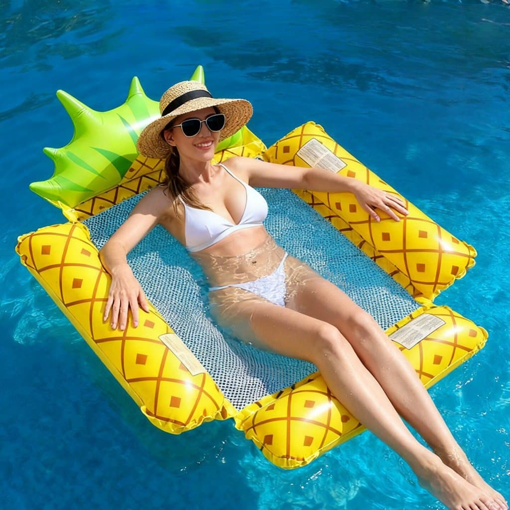 Influenciador anel de natação água inflável cama flutuante adulto fileira flutuante cadeira reclinável equipamento féria