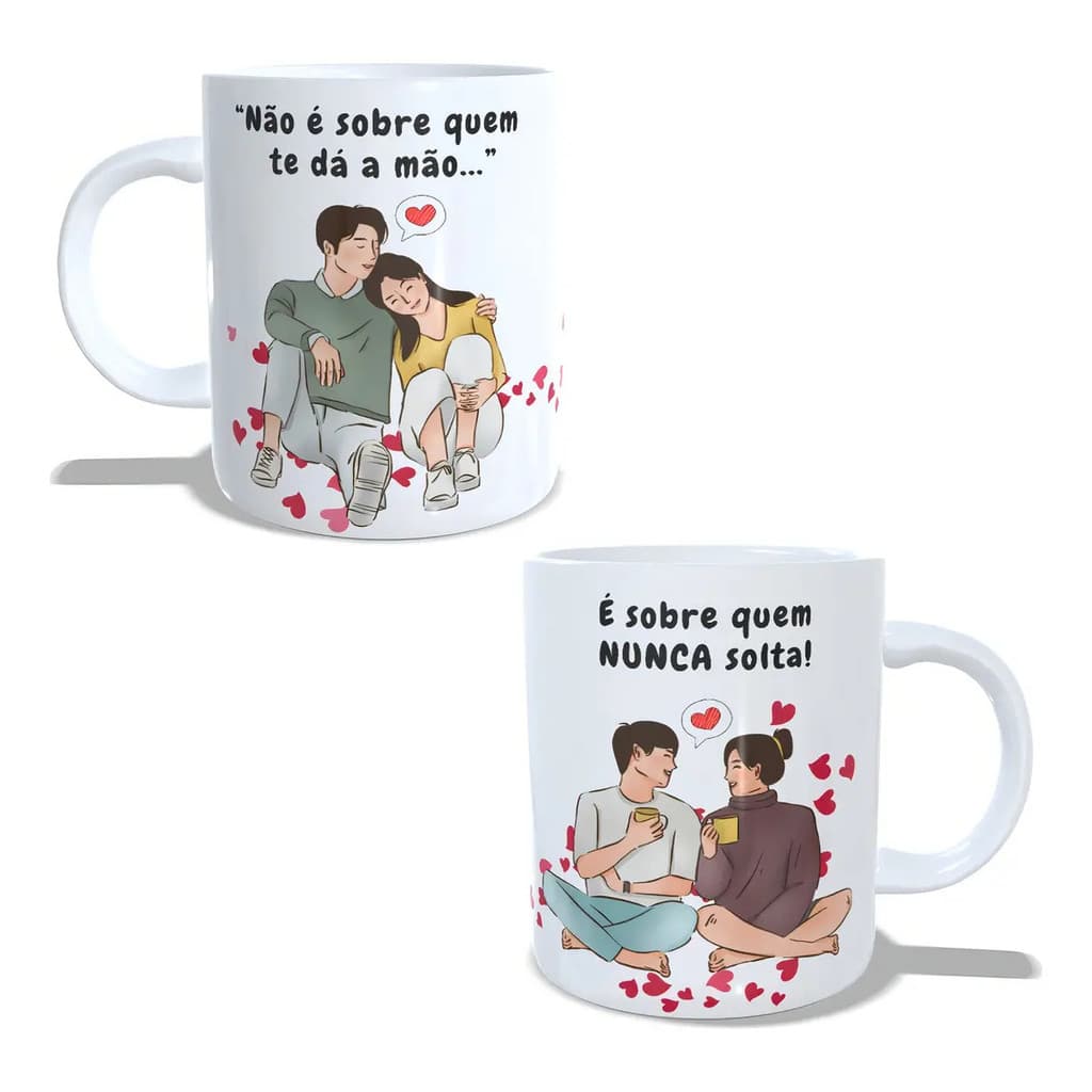 Caneca Presente Dia Dos Namorados Dorama Xícara De Porcelana Cor Branco