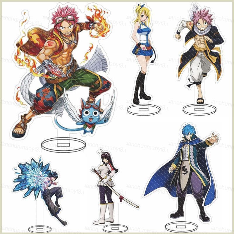 DC3 FAIRY TAIL Figura De Ação Modelo Brinquedos Acrílico Desktop Anime Etherious Lucy Cinza Erza Decoração Para