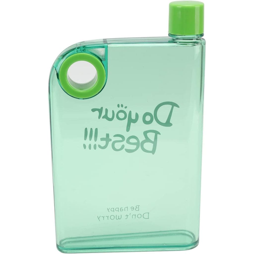 Garrafa de Água Plana Pssopp, 420 ml, Garrafa de Água Ultra-fina com Tampa, Caneca de Viagem Portátil, Garrafa Plástica