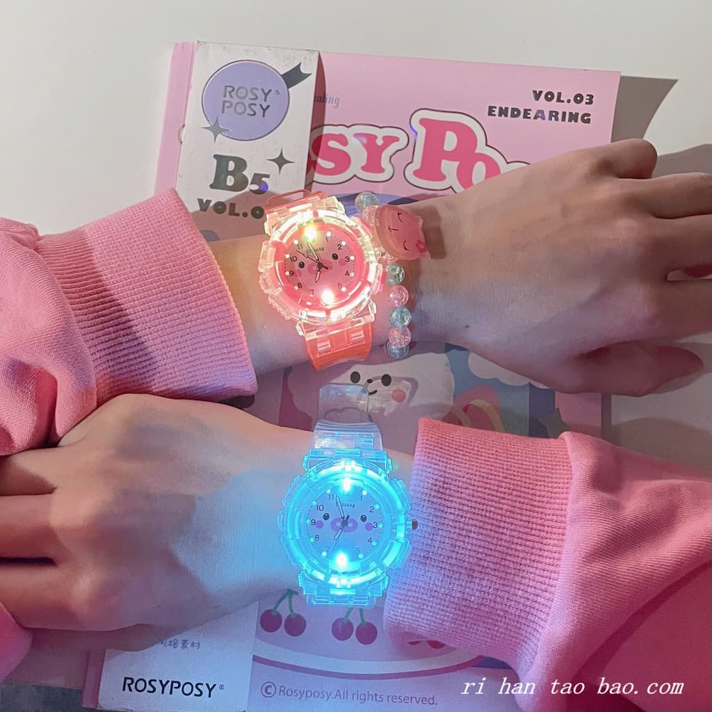 Relógio infantil meninas estudantes da escola primária bonito dos desenhos animados à prova dwaterproof água versão core