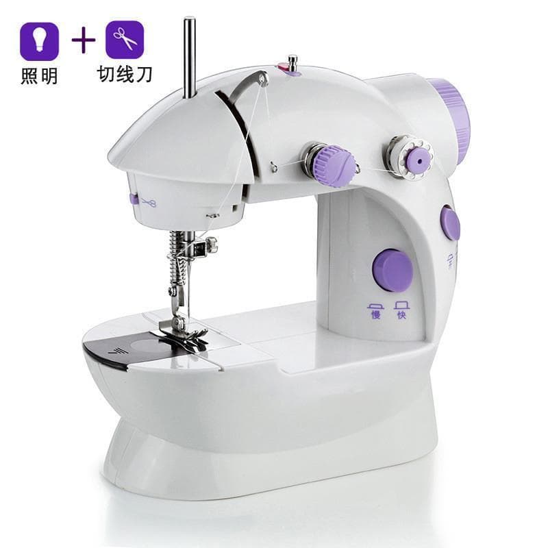 110V220 Mini Máquina De Costura Elétrica Roupas Domésticas Carro Simples Portátil Artesanal DIY Reparação Velocidade Aju