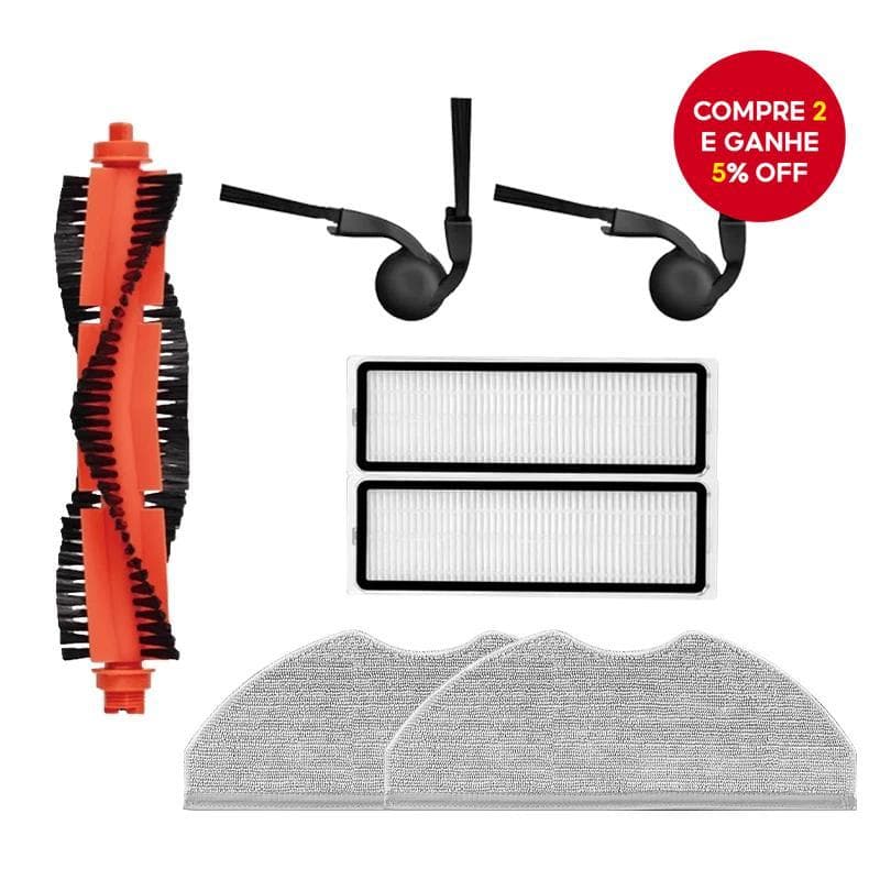 Acessórios para o Robô de Limpeza de Piso Xiaomi S40: Escova Principal, Escova Lateral, Filtro HEPA, Pano de Limpeza