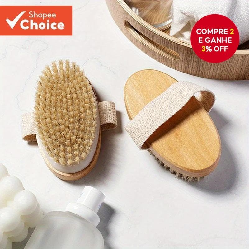 Escova Corporal Esfoliante De Madeira Com Cerdas Macias-Massagem Para Pele Lisa , Cuidados Pessoais , Massageador Essenc