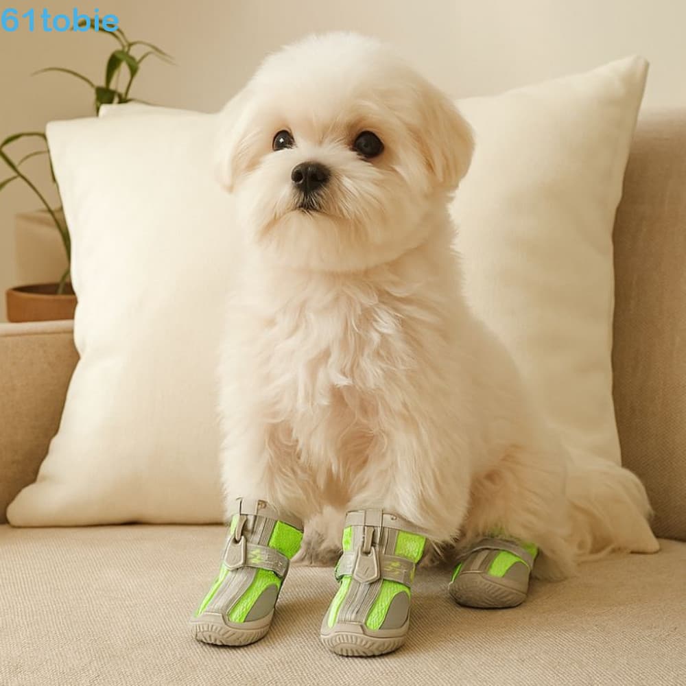 TOBIE 4 Pçs/Set Sapatos De Malha Para Cães , Respiráveis Antiderrapantes De Estimação , Protetores Com Capa De Sapato An