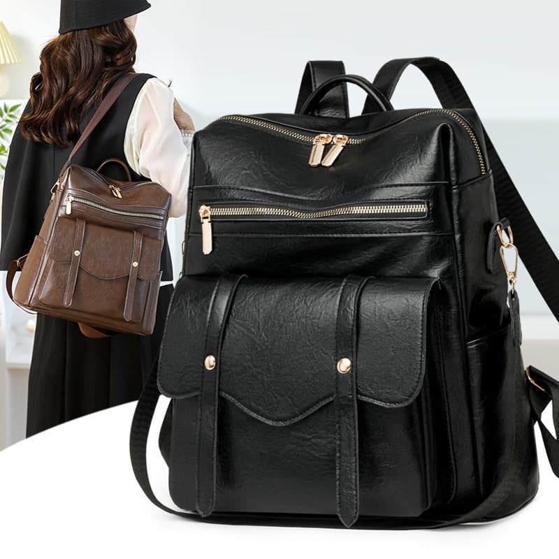 Genuíno couro genuíno mochila de couro macio feminino novo estilo Retro britânico na moda jogo leve Commuter mochila Cas