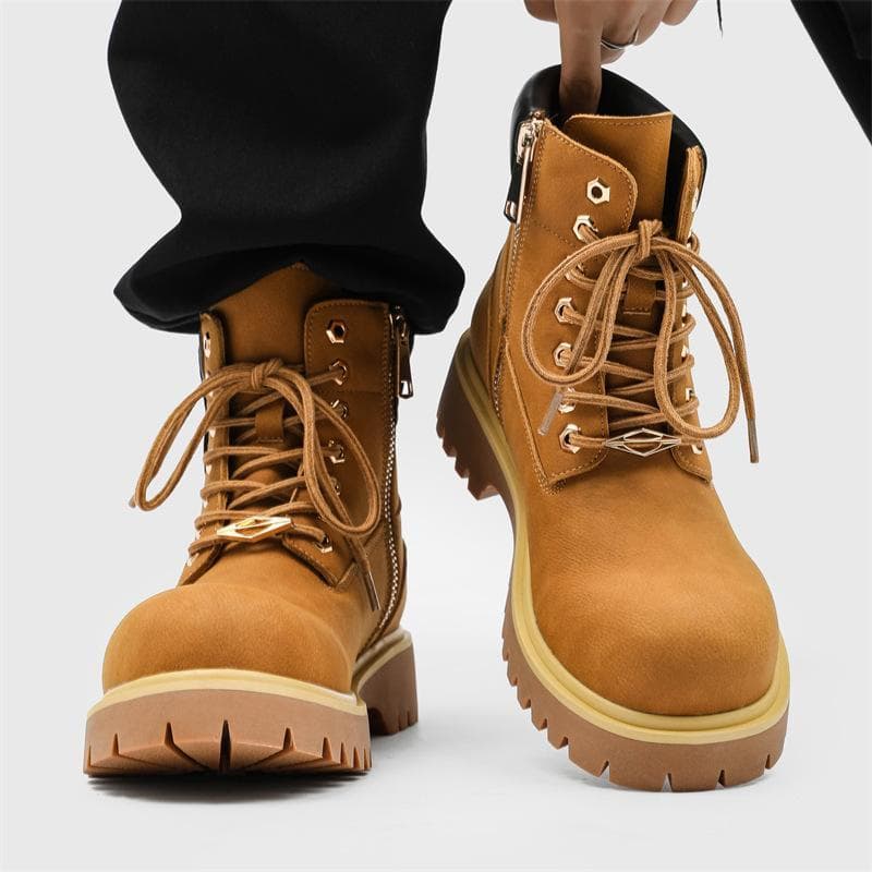 Martin botas masculinas de sola grossa aumentada ao ar livre montanhismo viagem ruibarbo botas de cano alto botas gerais
