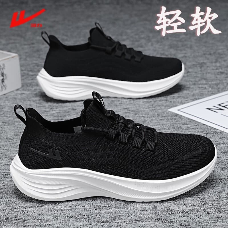 Puxar para trás sapatos masculinos 2026 novo estilo verão respirável voando tecido malha tênis de sola grossa leve sola