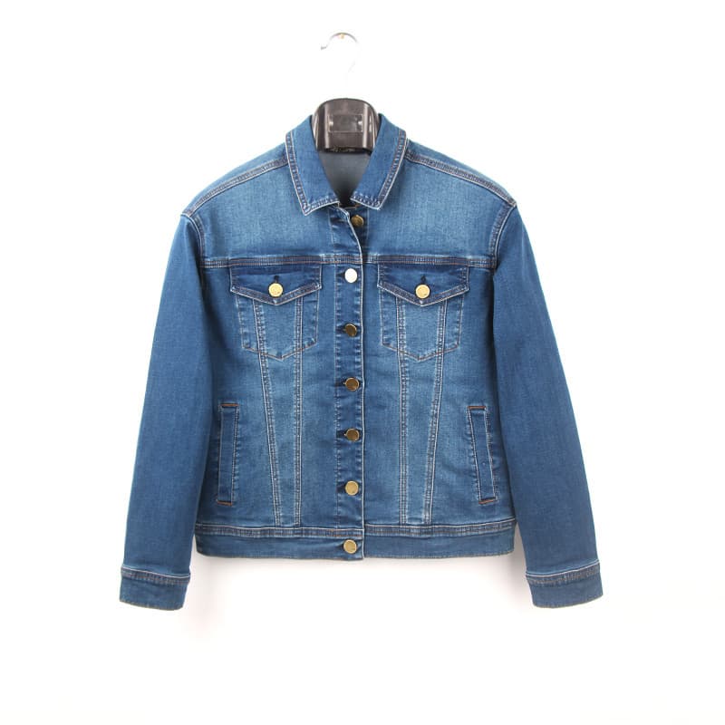 Outono novo estilo bordado diamante-cravejado azul escuro versão grande jaqueta jeans feminina pedido exterior 150kg jaq