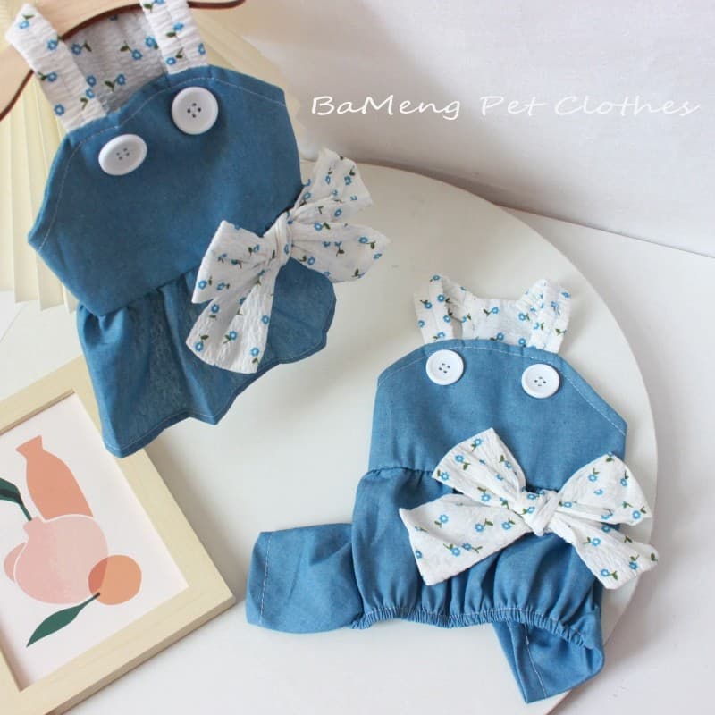 Pet Denim saia filhote de cachorro verão cinta fina saia Teddy casal terno Bichon leite cão gato roupas Boxer calças