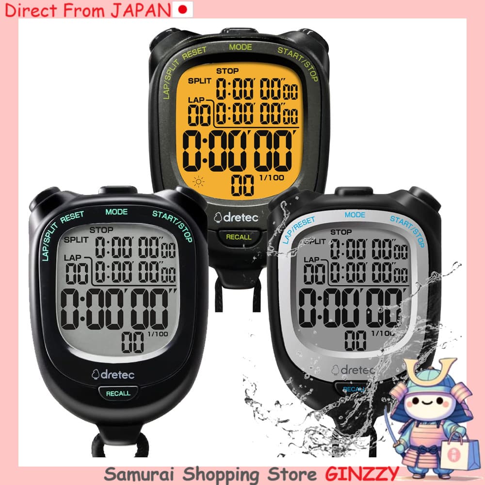 dretec Cronômetro Tela Grande LCD Preto Produtos Esportivos Japanese