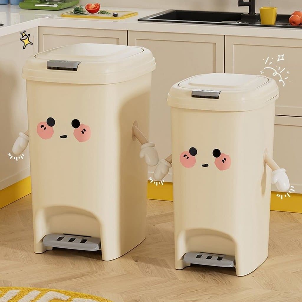Lata de lixo criativa com tampa, cozinha, sala de estar, banheiro, Pedal de grande capacidade, cesta de papel de luxo, u