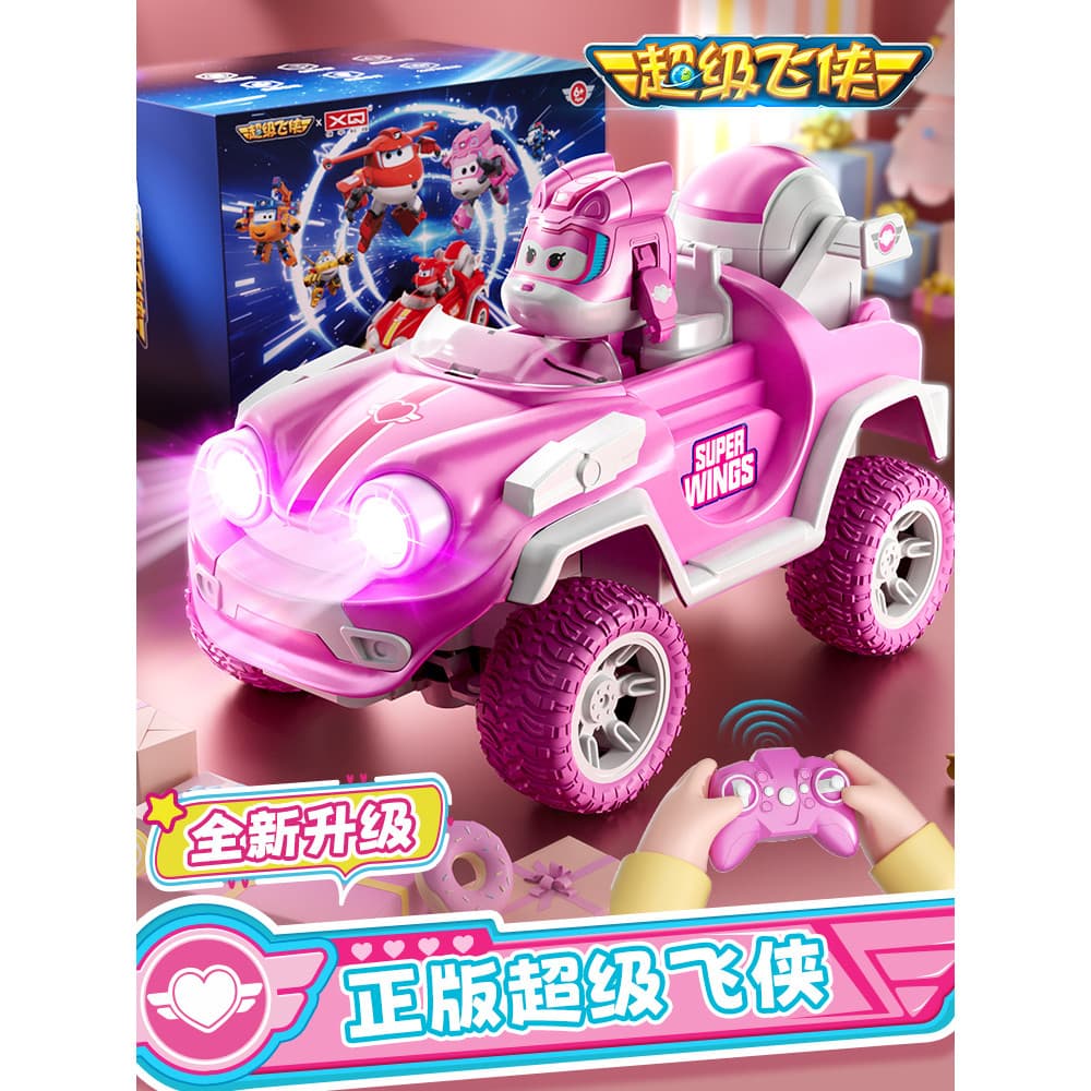 Super homem voador carro de controle remoto Ledi transformando robô brinquedo crianças tração nas quatro rodas fora de e