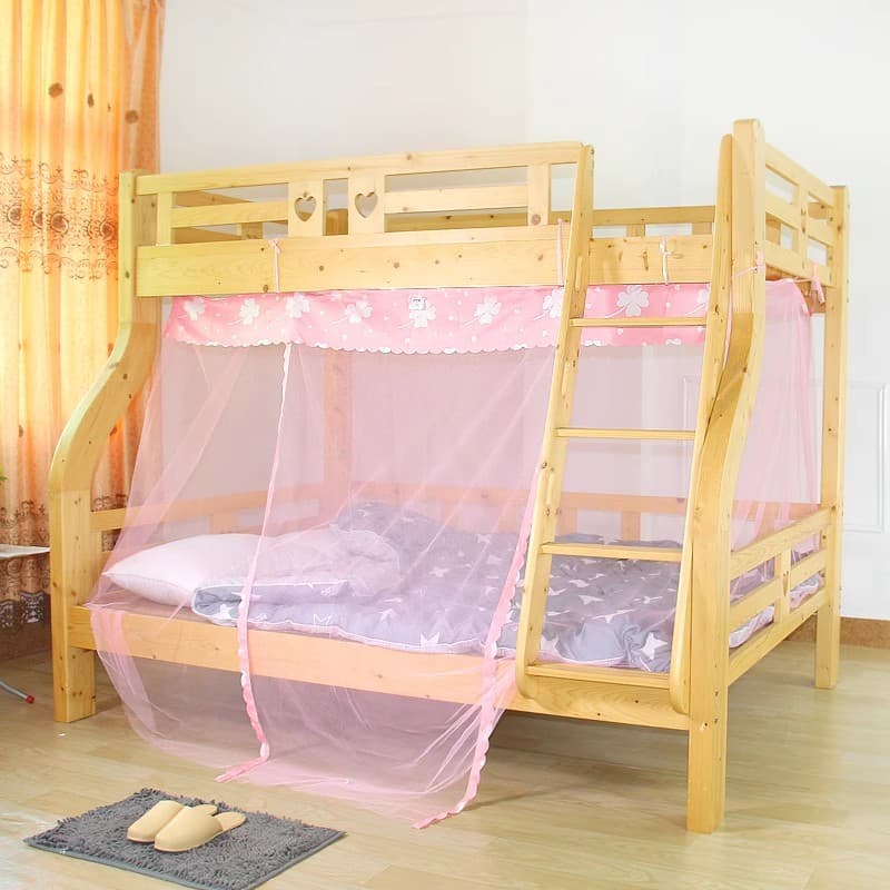 Criança mãe cama mosquiteiro superior inferior beliche dupla camada 0.9m1.2m de altura baixa cama Trapezoidal infantil 1