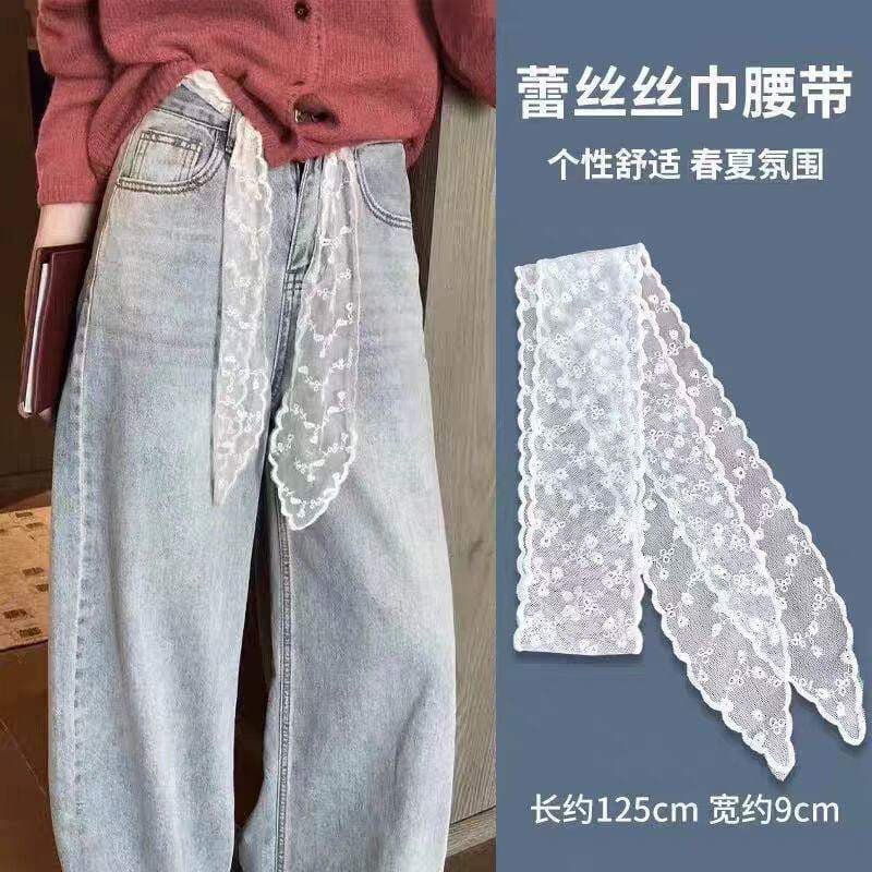 Cinto de renda acessórios cinto estilo coreano puro desejo estilo usar High-End rendas Jeans fita de cintura