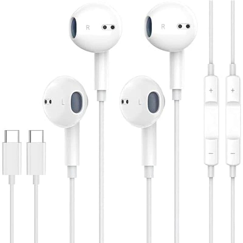 Fones De Ouvido USB C Para iPhone 17 16 15 Pro Max , 2 Pacotes De Com Fio E Microfone & amp ; Remotos Isolamento De Ruíd
