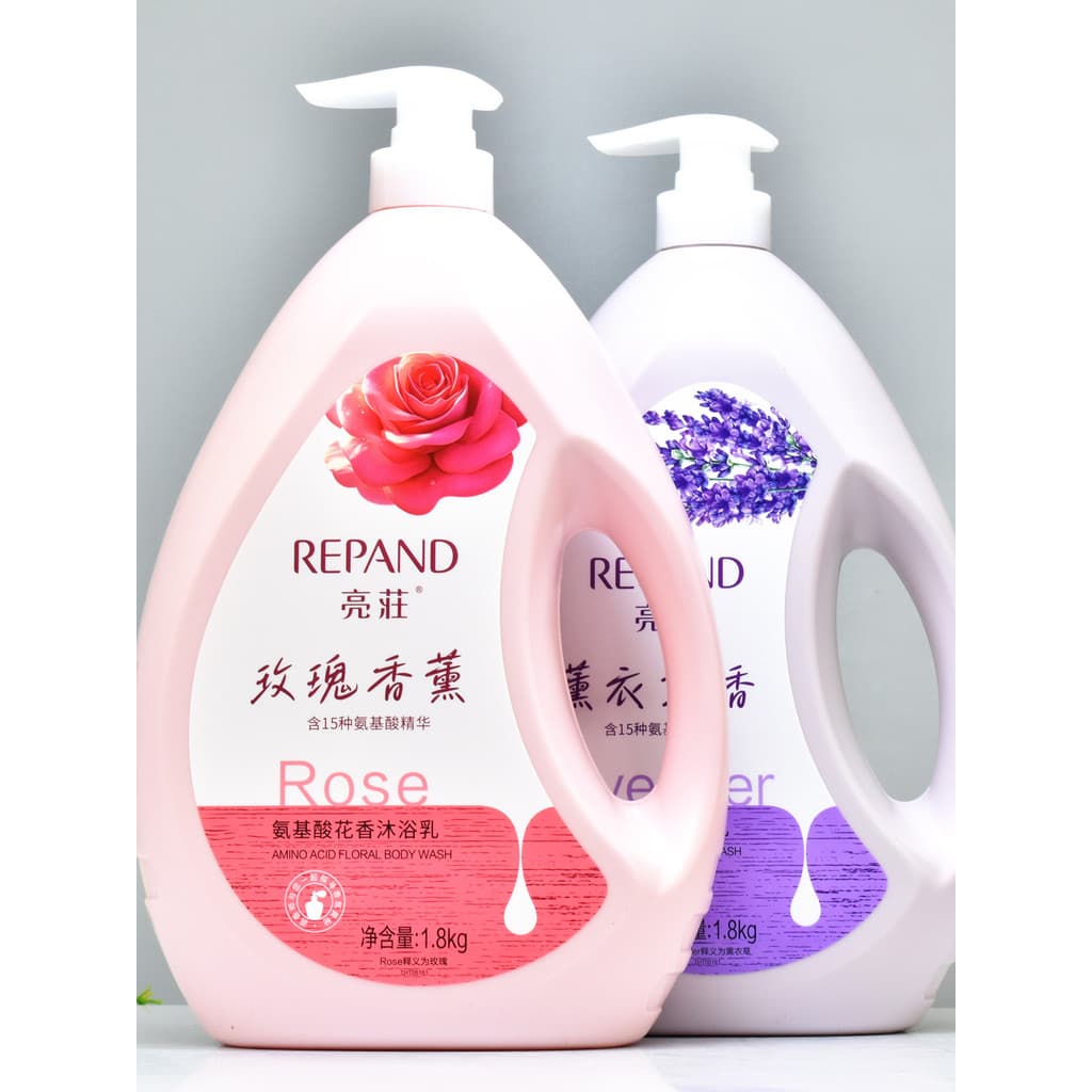 Brilhante 1.8kg garrafa grande Gel de banho gardênia fragrância creme de banho aminoácido refrescante rosa aromaterapia