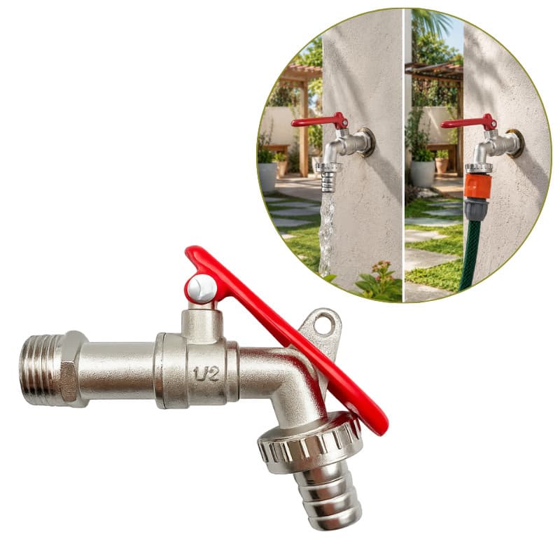 Torneiras Jardim Tanque Esfera Metal 1/2 Com Proteção Para Cadeado