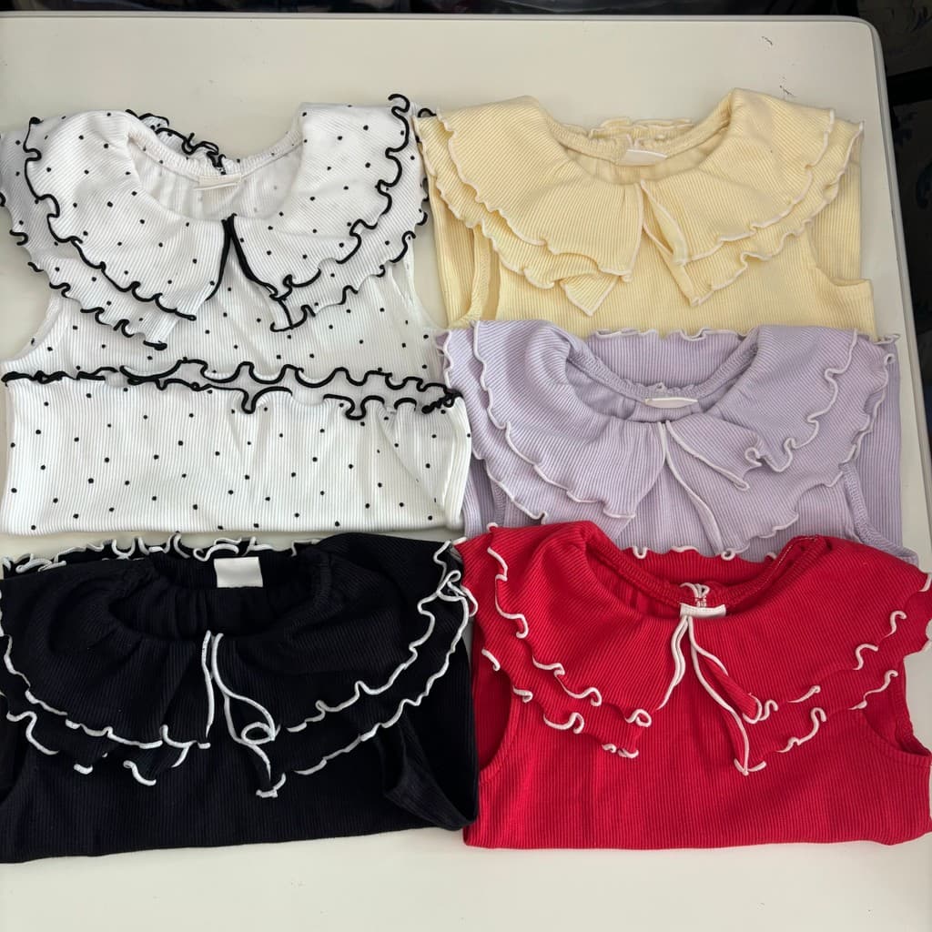 Japonês único pm meninas legal sem mangas colete duplo babados boneca colar pode novo produto venda oficial pedido final