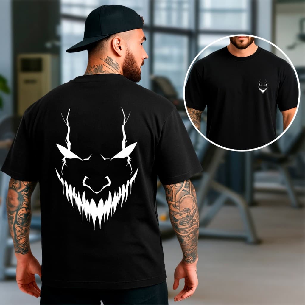 Camiseta Básica Fio 30.1 Algodão Masculina Streetwear Dark Face Academia Gym Maromba