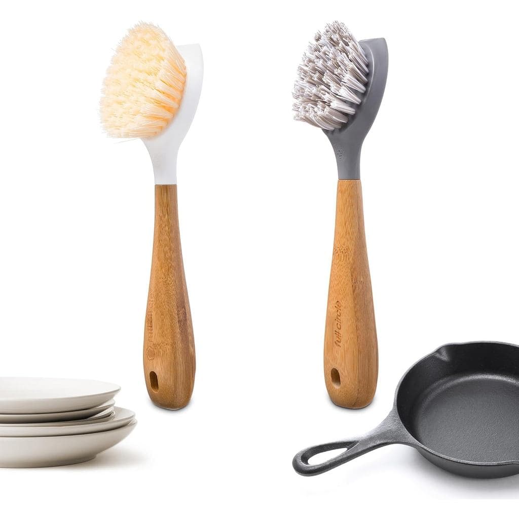 Conjunto de Escovas Duplas Full Circle – Escovas Duráveis para Pratos, Panelas, Frigideiras e Ferro Fundido, Inclui Be G