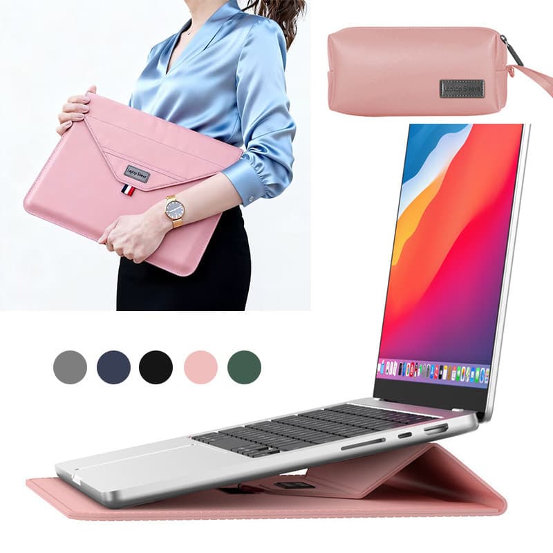 Mochila para notebook de alta qualidade, couro, 13 a 16 polegadas, com suporte e bolsa para carregador