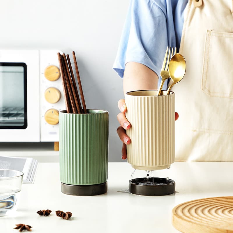 Nordic ins estilo cerâmica cozinha pauzinhos Rack pauzinhos cesta faca garfo caixa de armazenamento tubo drenagem pauzin