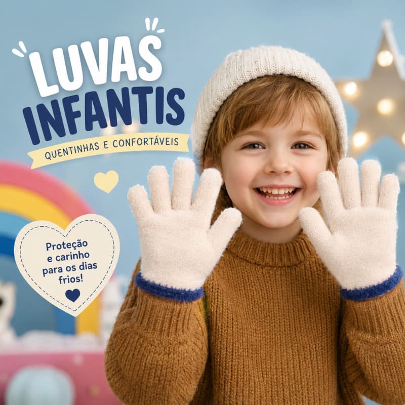 Luva Infantil - Peluciada Quentinha Macia para Inverno