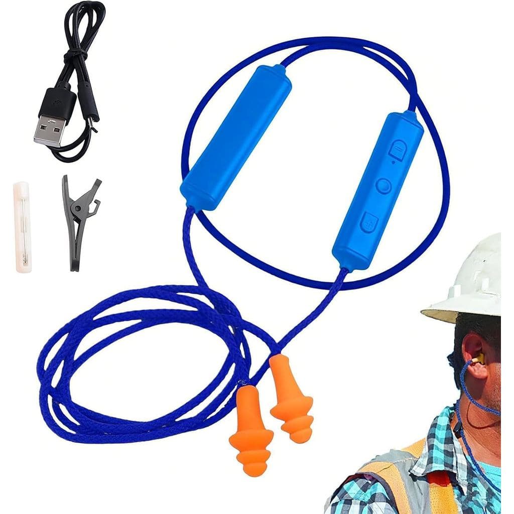 Fones de Ouvido Bluetooth para Trabalho, Redução de Ruído, Fones de Ouvido Intra-auriculares, Protetores Auriculares, Su