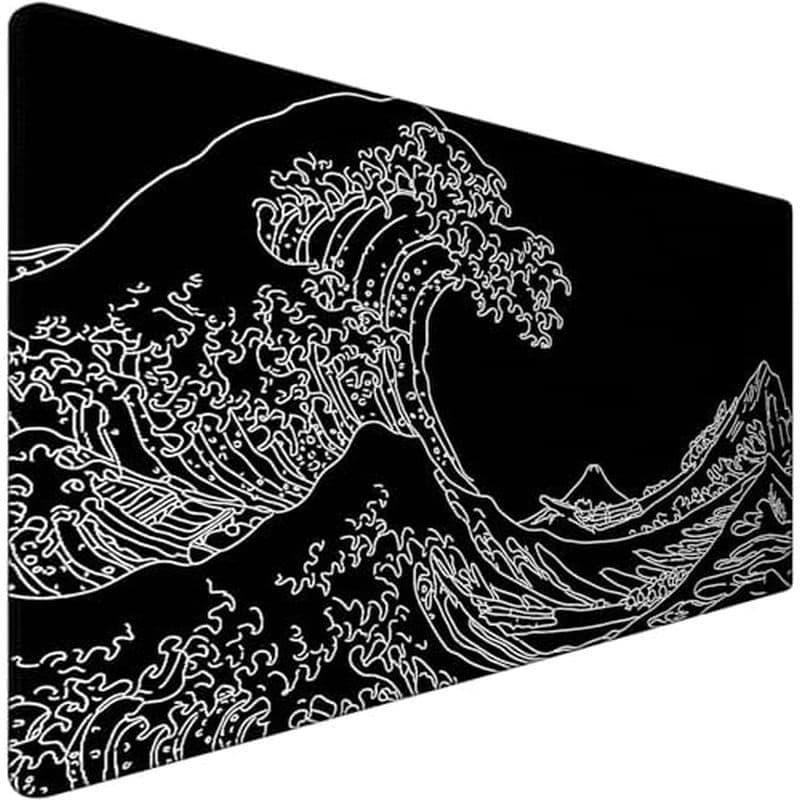 Mouse Pad Para Jogos , Pads Grandes À Prova D'água Extra Grande E Com Borda Costurada , Tapete De Mesa Preto Antiderrapa
